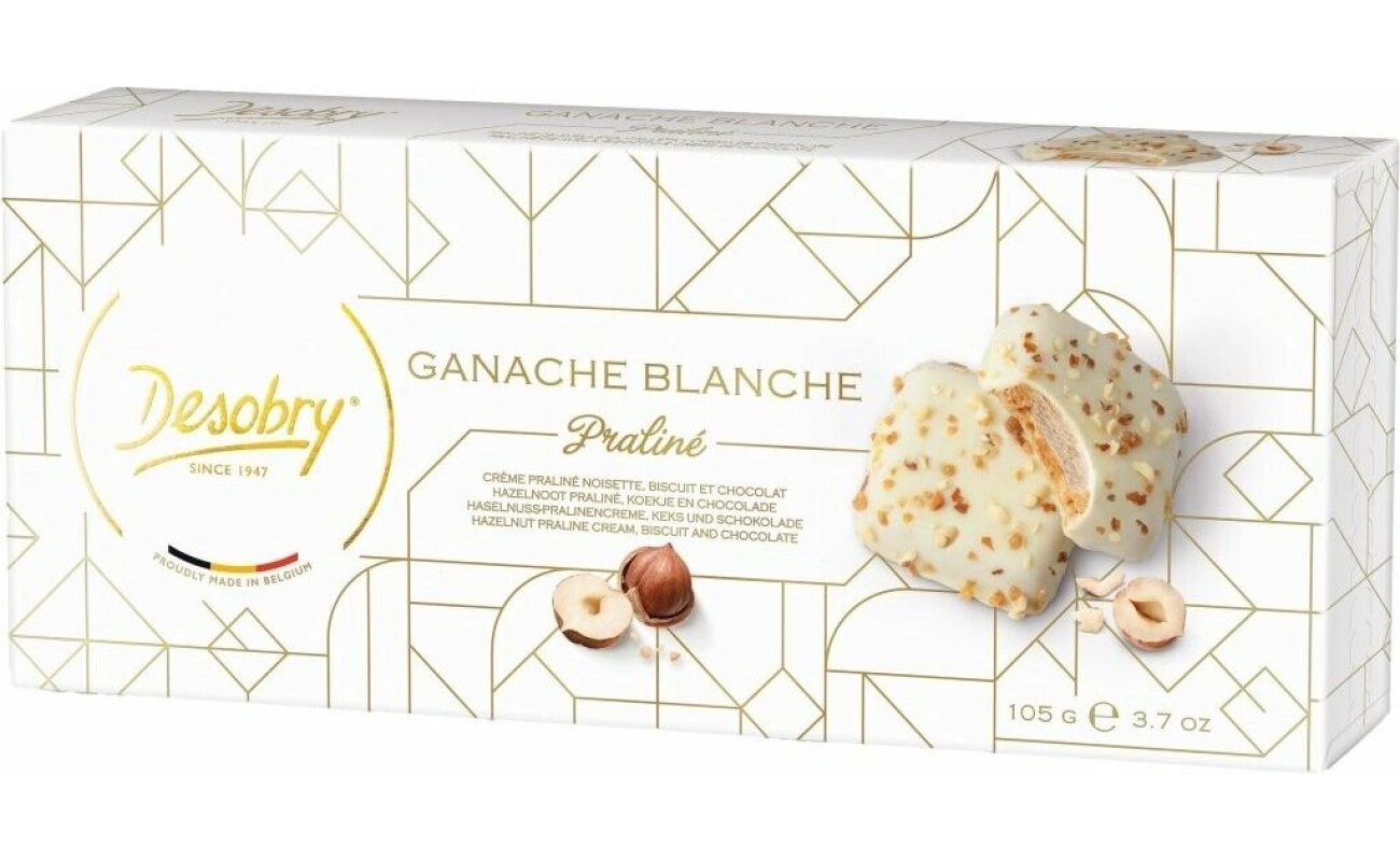 Desobry Ganache Blanche Praliné – 105 g